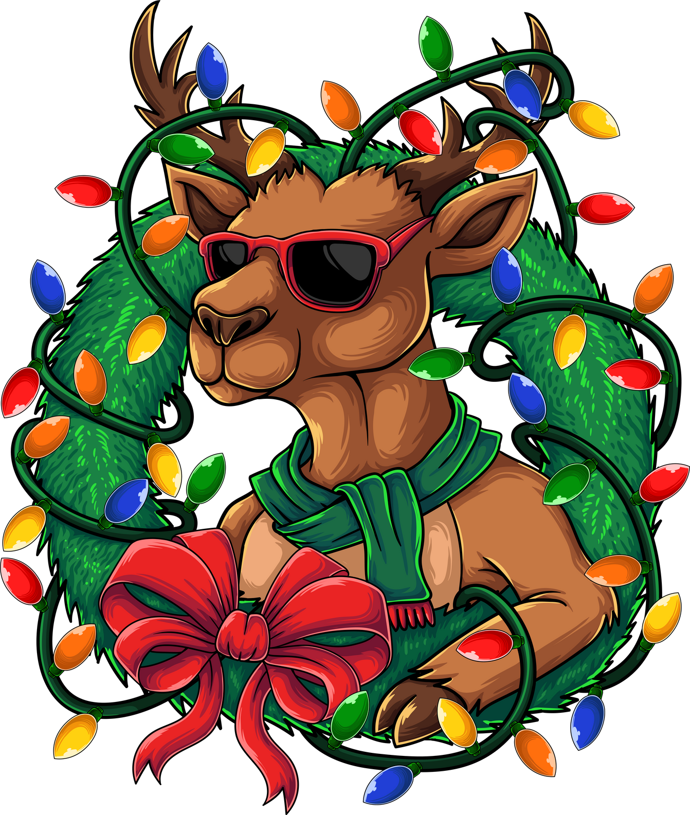 Deer with christmas decoration